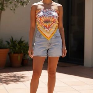 Vibrant Red and Yellow Designer Scarf